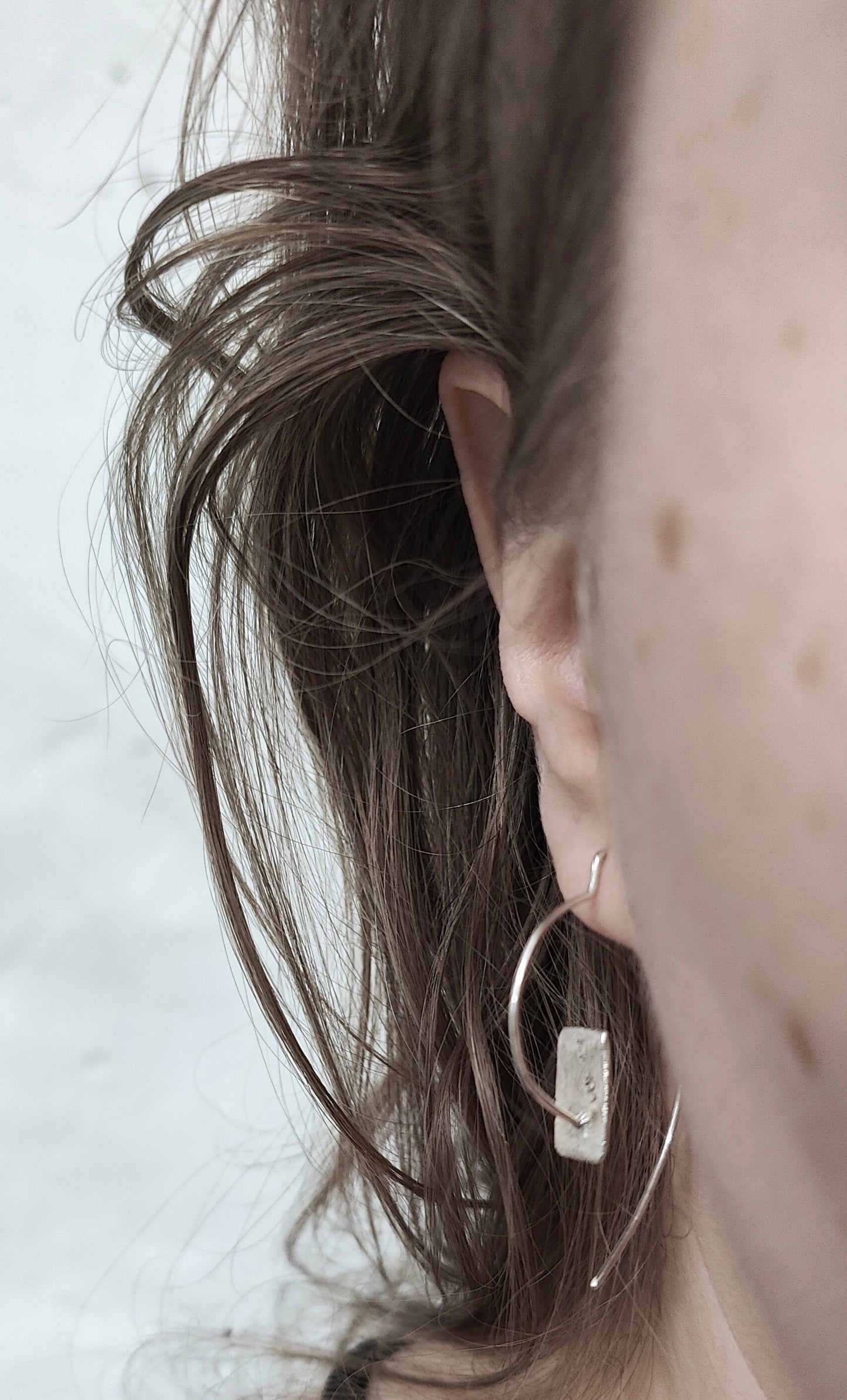 Fool's Gold brooch with brass accents, detail of materials