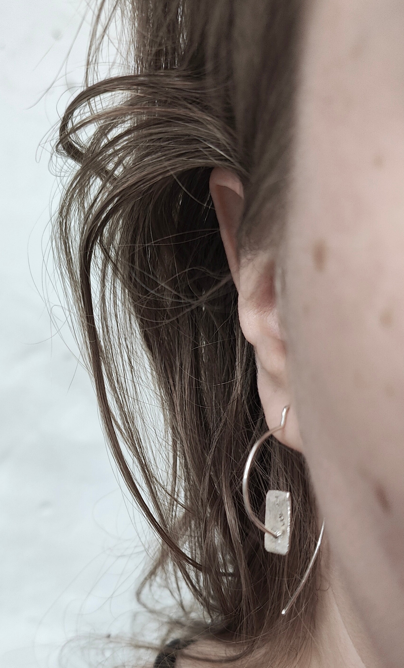 Fool's Gold brooch with brass accents, detail of materials