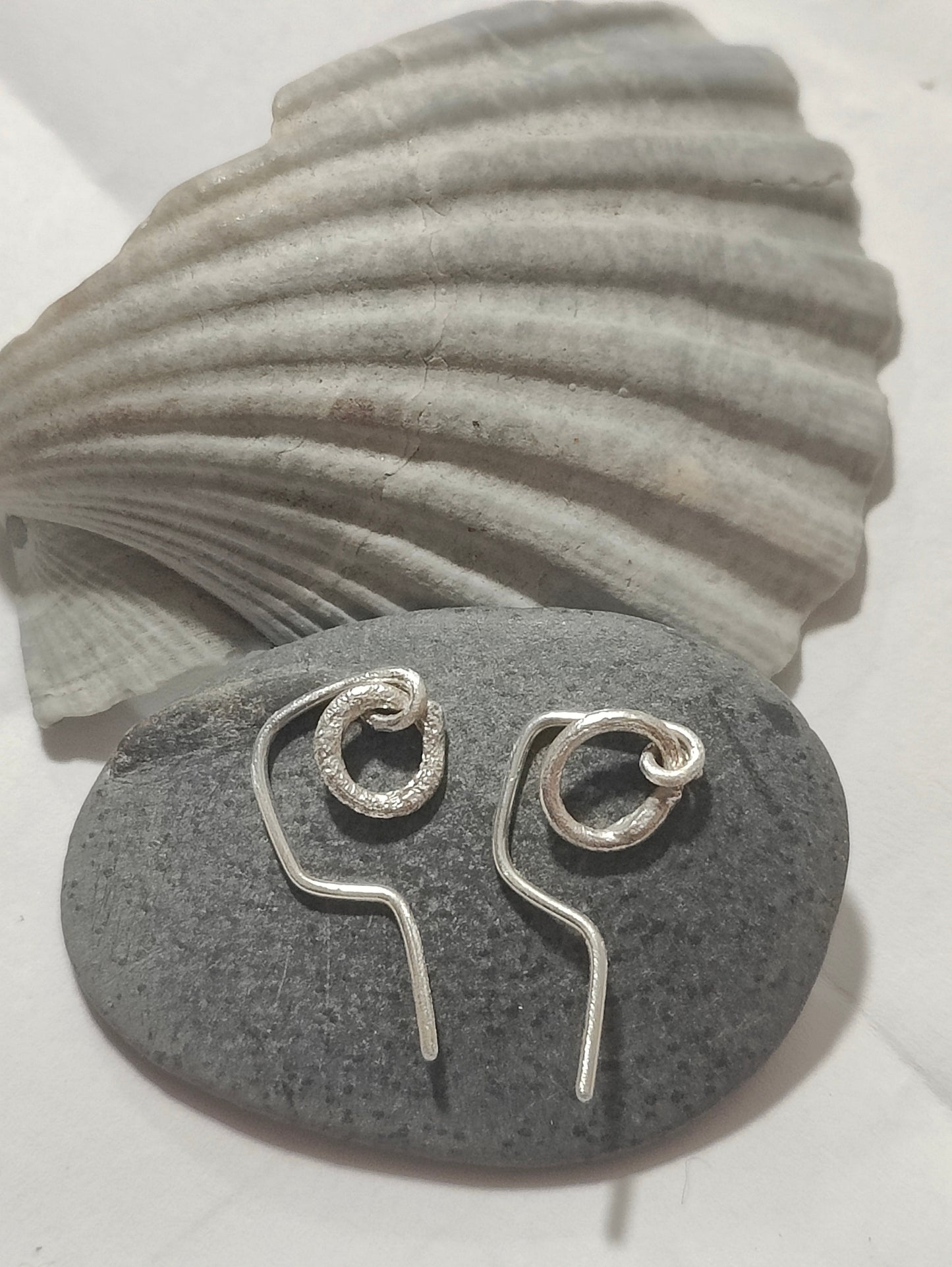 Unique handmade sterling silver lightweight threader earrings with ring – KuuKyy jewelry
